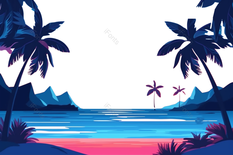 复古图片,卡通元素,天空PNG,夏天免抠素材